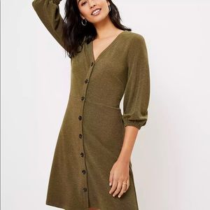 LOFT ✨NWTs✨ Ribbed V-Neck Shirtdress